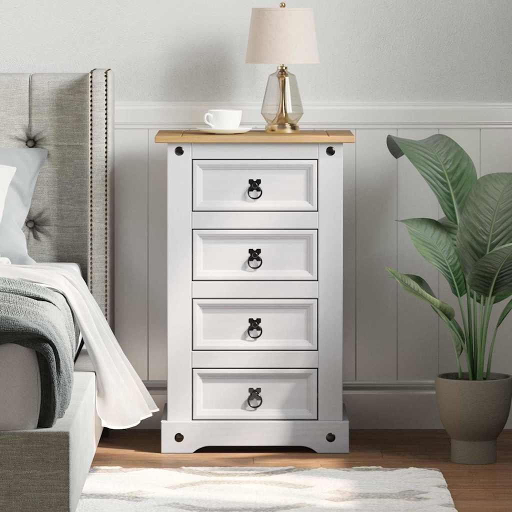 vidaXL Mesita de Noche Corona 53 x 39 x 84 cm Madera de pino macizo