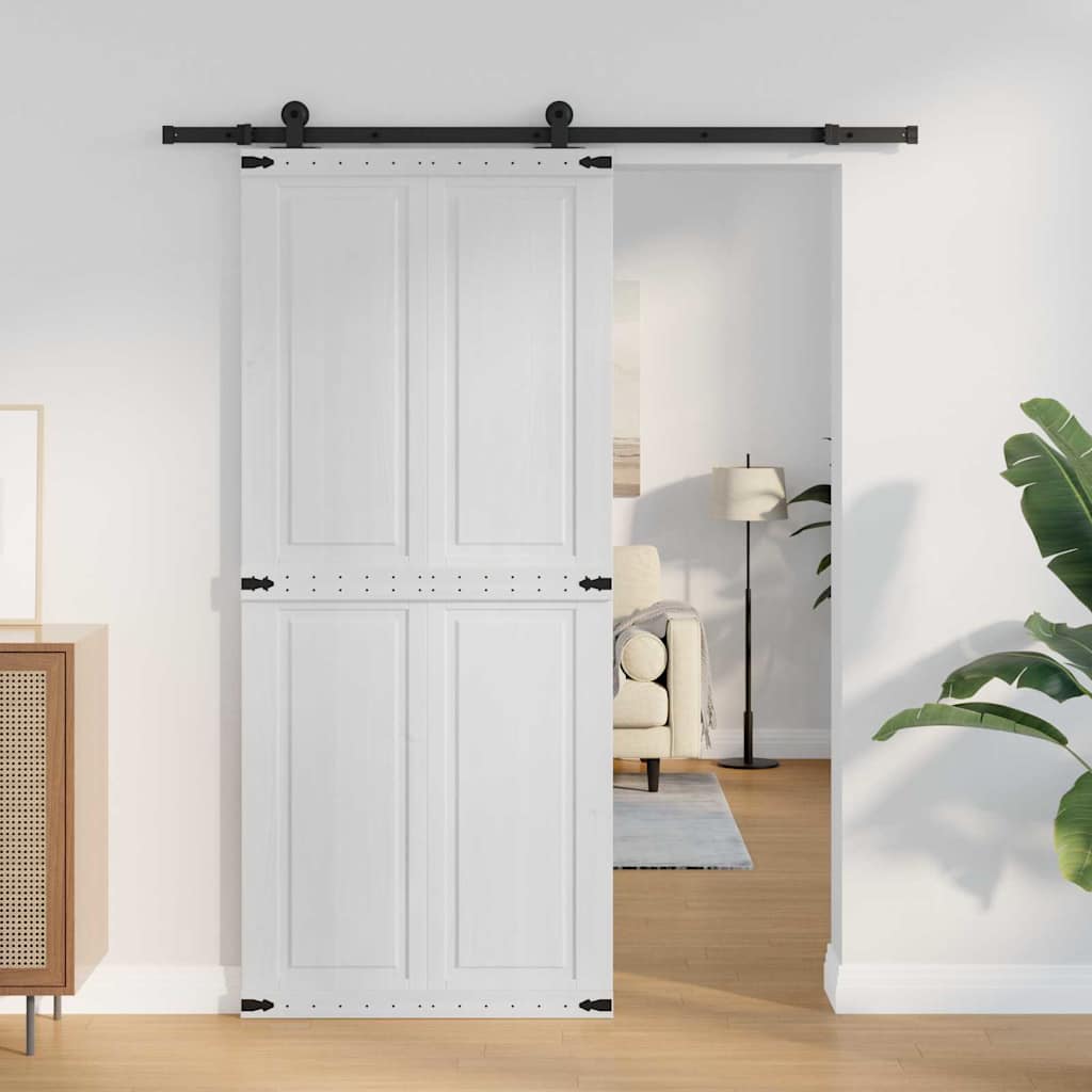 vidaXL Puerta Corrediza CORONA 90 x 210 cm Madera de Pino Maciza