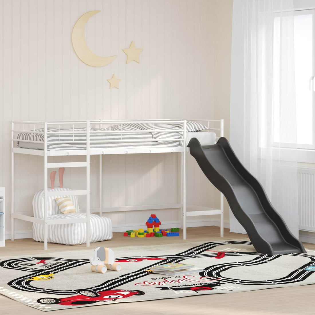 vidaXL Estructura de litera para niños con tobogán y Antracita