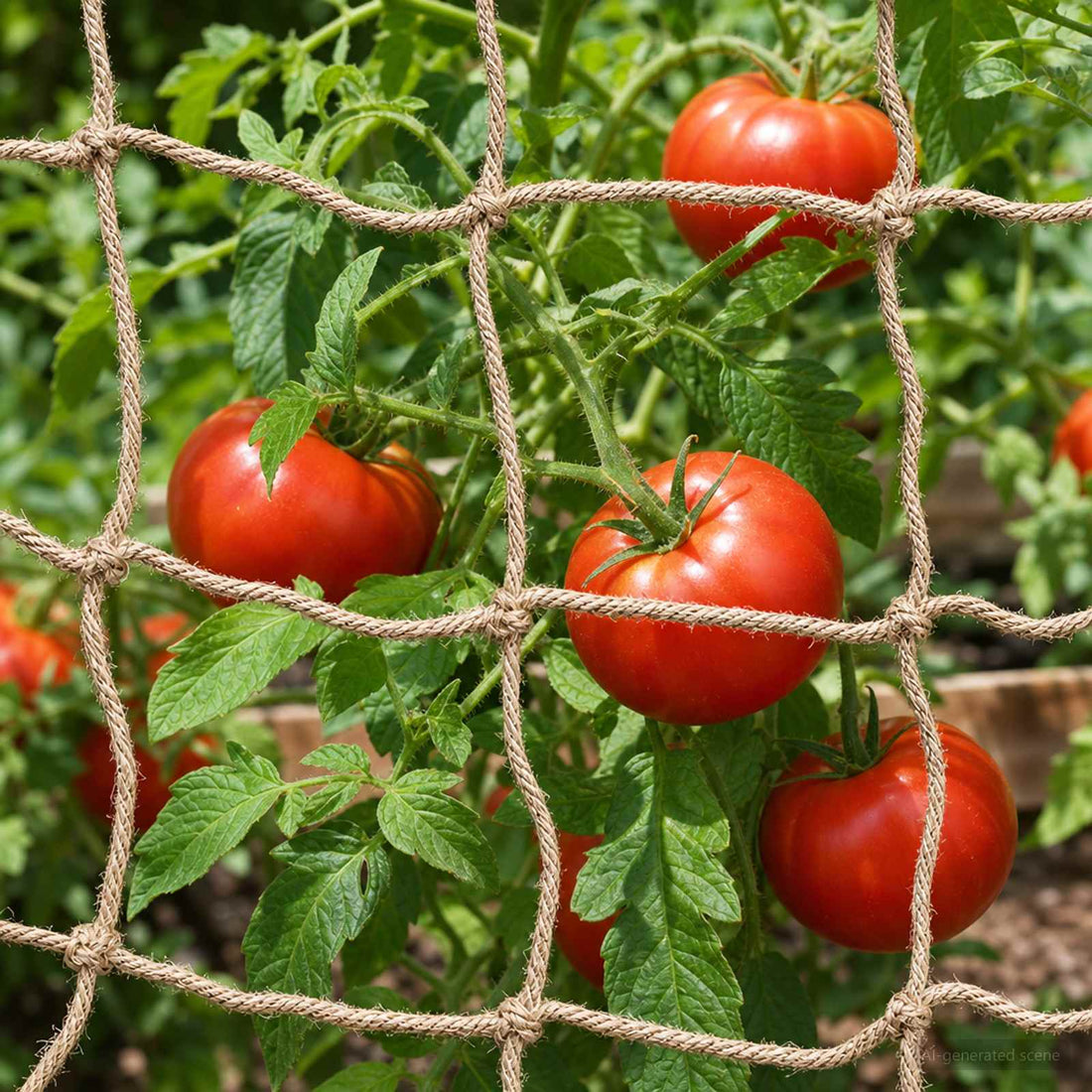 vidaXL Red de soporte para plantas de yute Natural 1 x 50 m