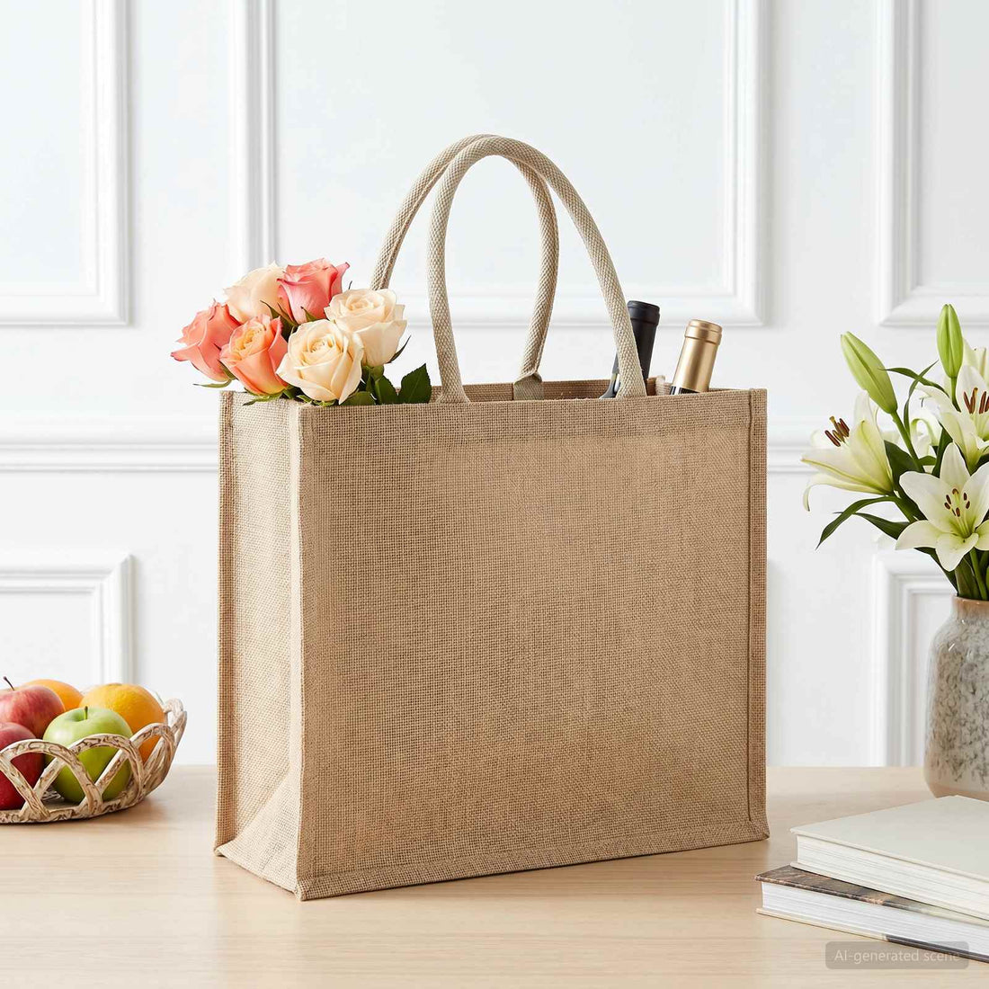 vidaXL Bolsas de yute 50 Natural 42 x 33 x 19 cm 100% Yute Tossa