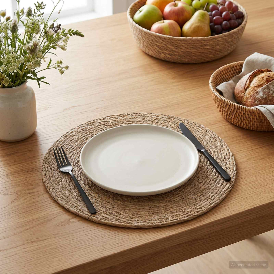 vidaXL Manteles de hierba marina 50 uds. Natural 100% Hierba marina