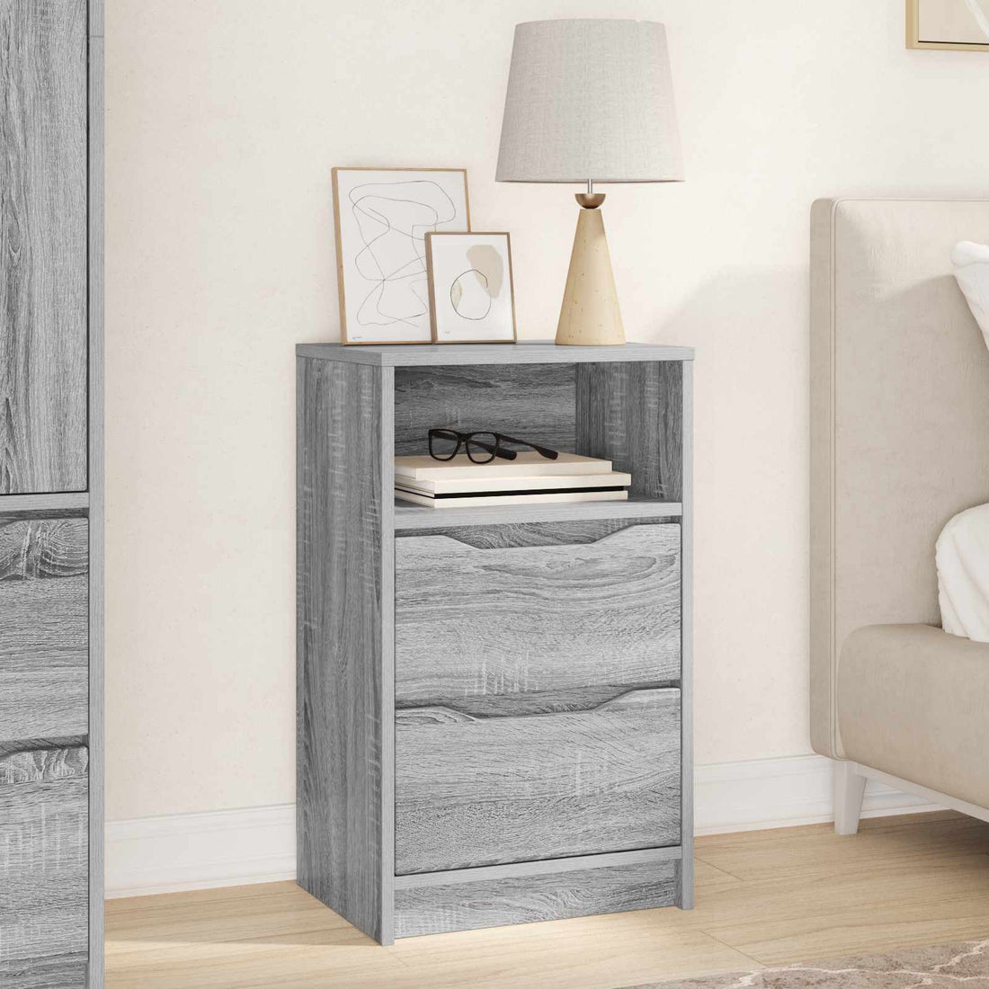 vidaXL Mesa de Noche Gris Sonoma 40 x 30 x 467 cm Madera de ingeniería