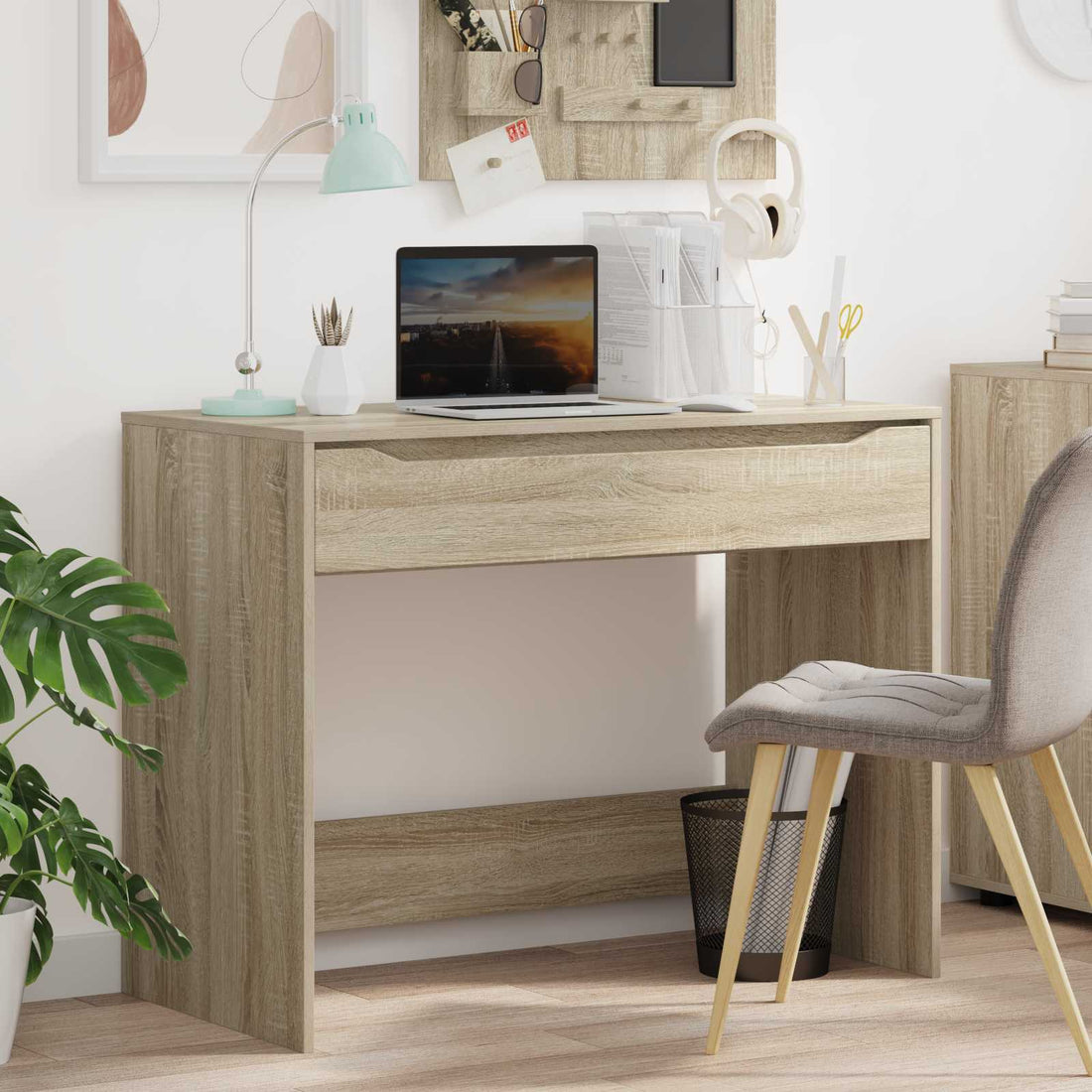 vidaXL Escritorio Roble Sonoma 100 x 50 x 78 cm Madera de ingeniería