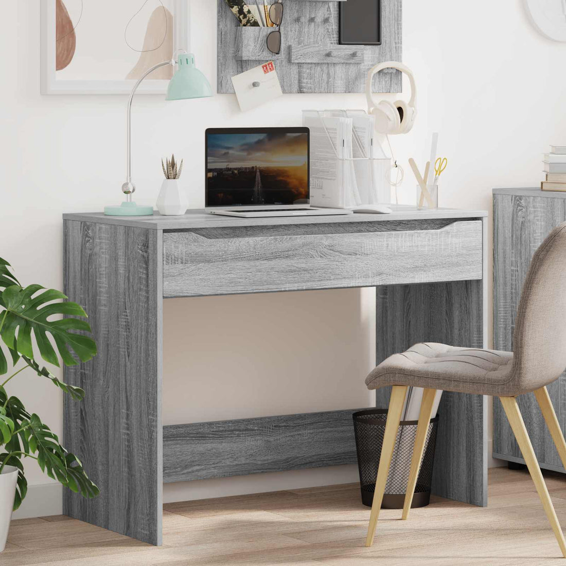 vidaXL Escritorio Gris Sonoma 100 x 50 x 78 cm Madera de ingeniería