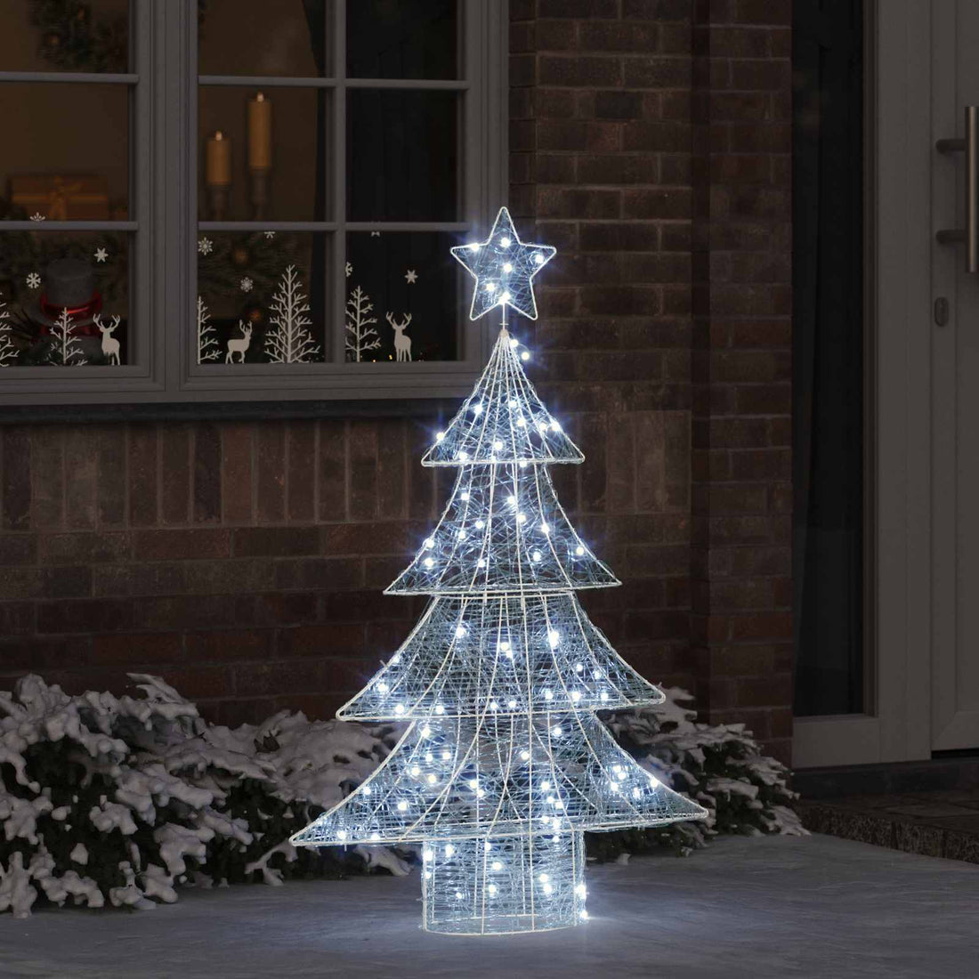 vidaXL Árbol de Navidad 100 LED Blanco frío 120 cm Acrílico