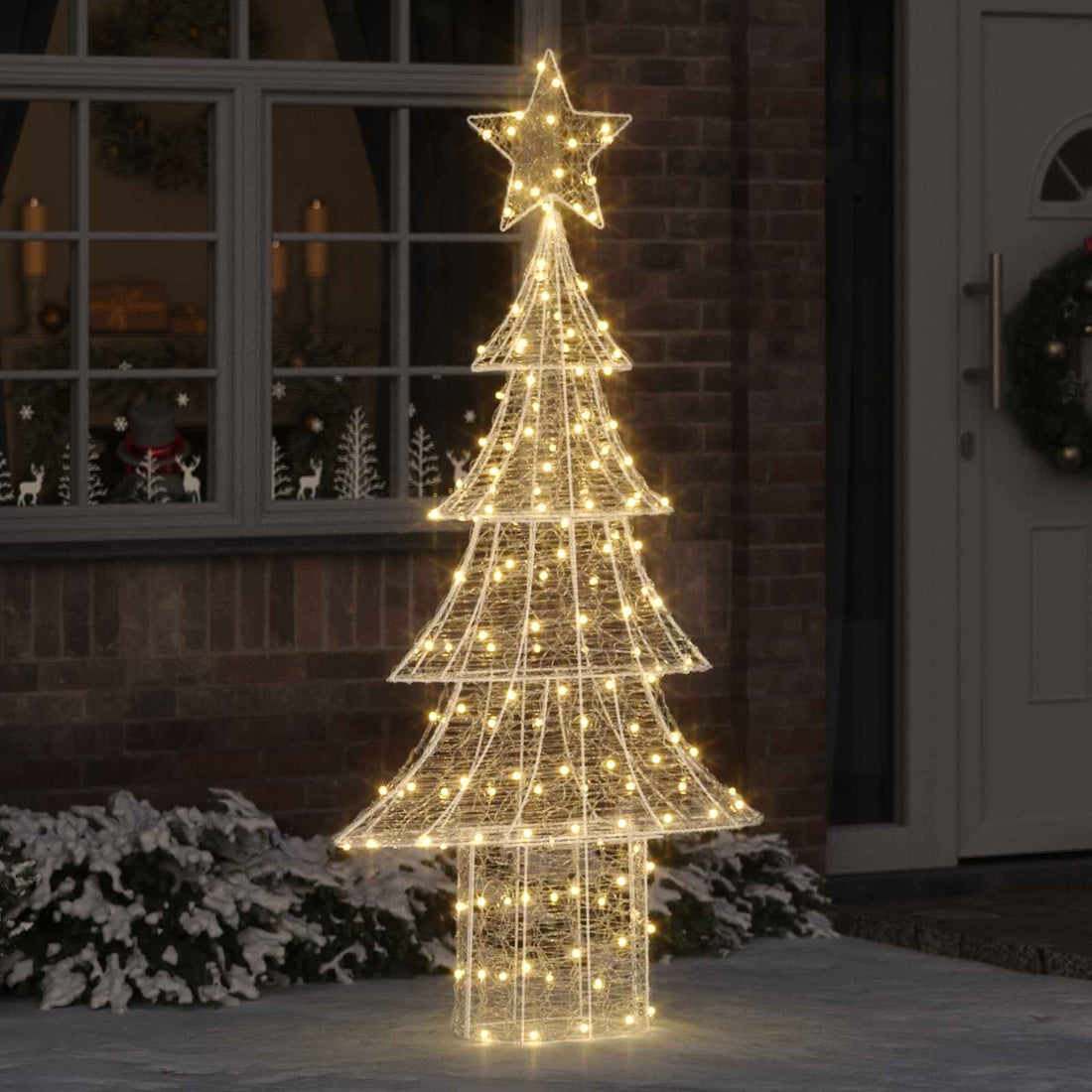 vidaXL Árbol de Navidad 240 LED Blanco cálido 150 cm Acrílico