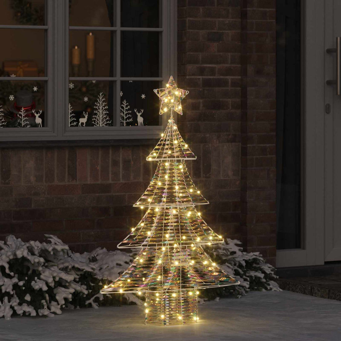 vidaXL Árbol de Navidad 120 LED cálido 120,5 cm PET