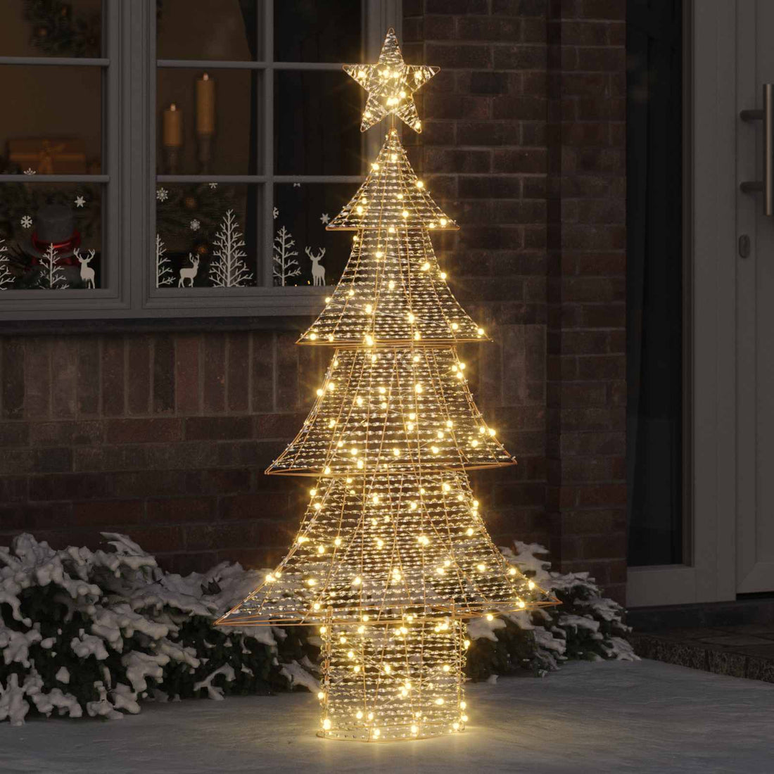 vidaXL Árbol de Navidad 160 LED cálido 151 cm PET