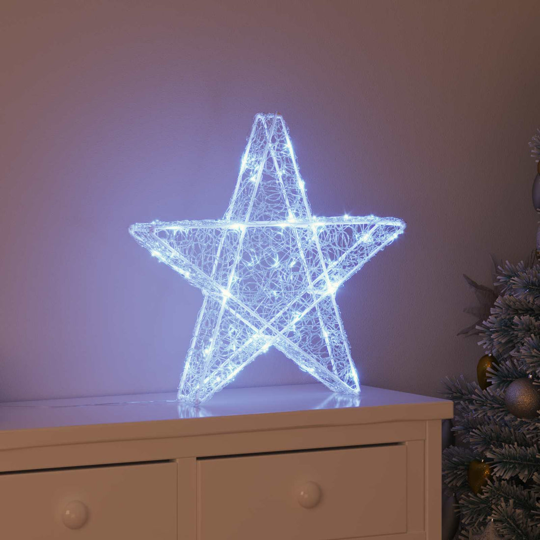 vidaXL Estrella 3D 50 LED frío 55 x 53.5 x 10 cm Acrílico
