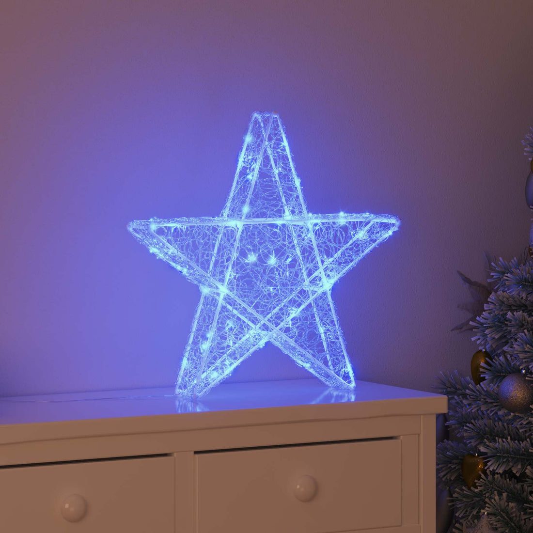 vidaXL Estrella 3D 50 LED Azul 55 x 53.5 x 10 cm Acrílico
