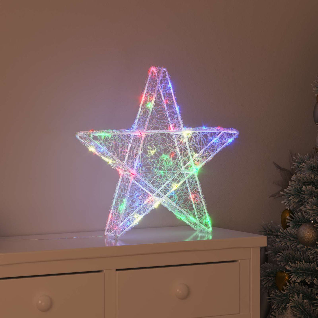 vidaXL Estrella 3D 50 LED Multicolor 55 x 53.5 x 10 cm Acrílico