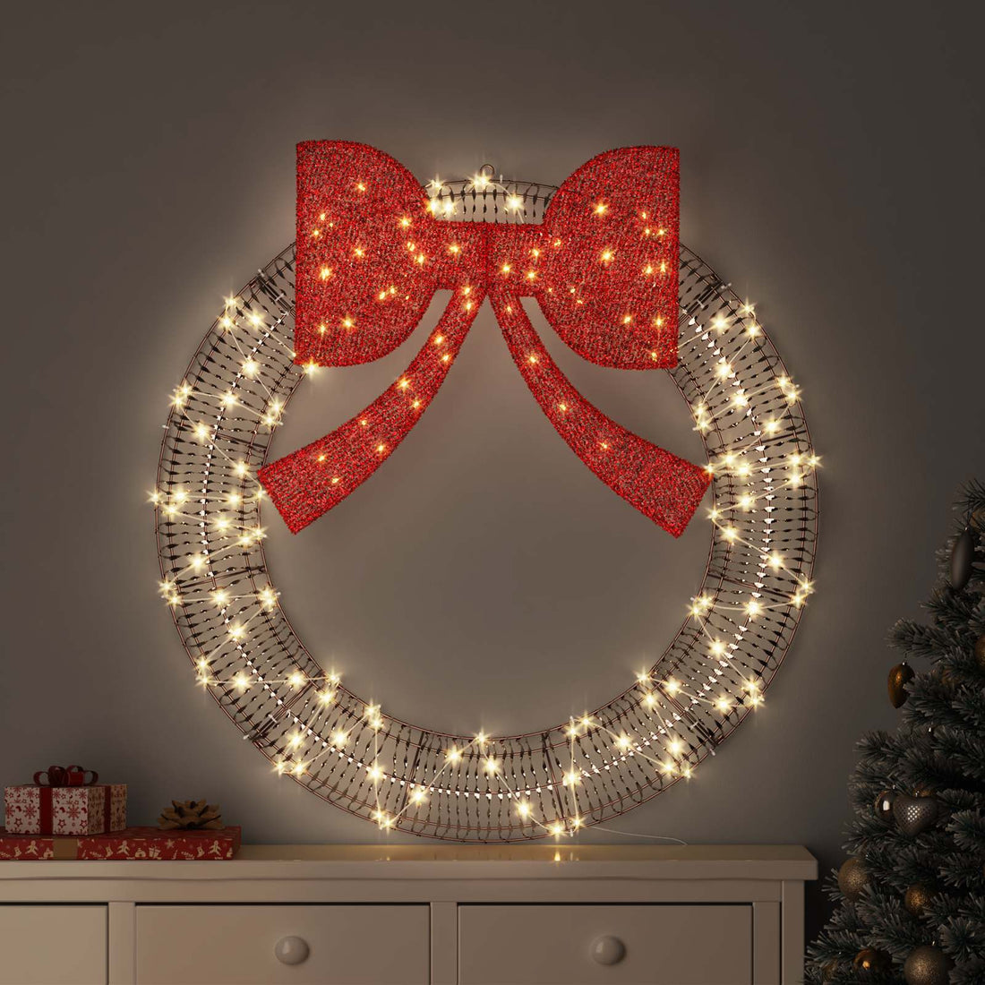 vidaXL Corona cálido 120 x 120 x 10 cm PET 150 LED