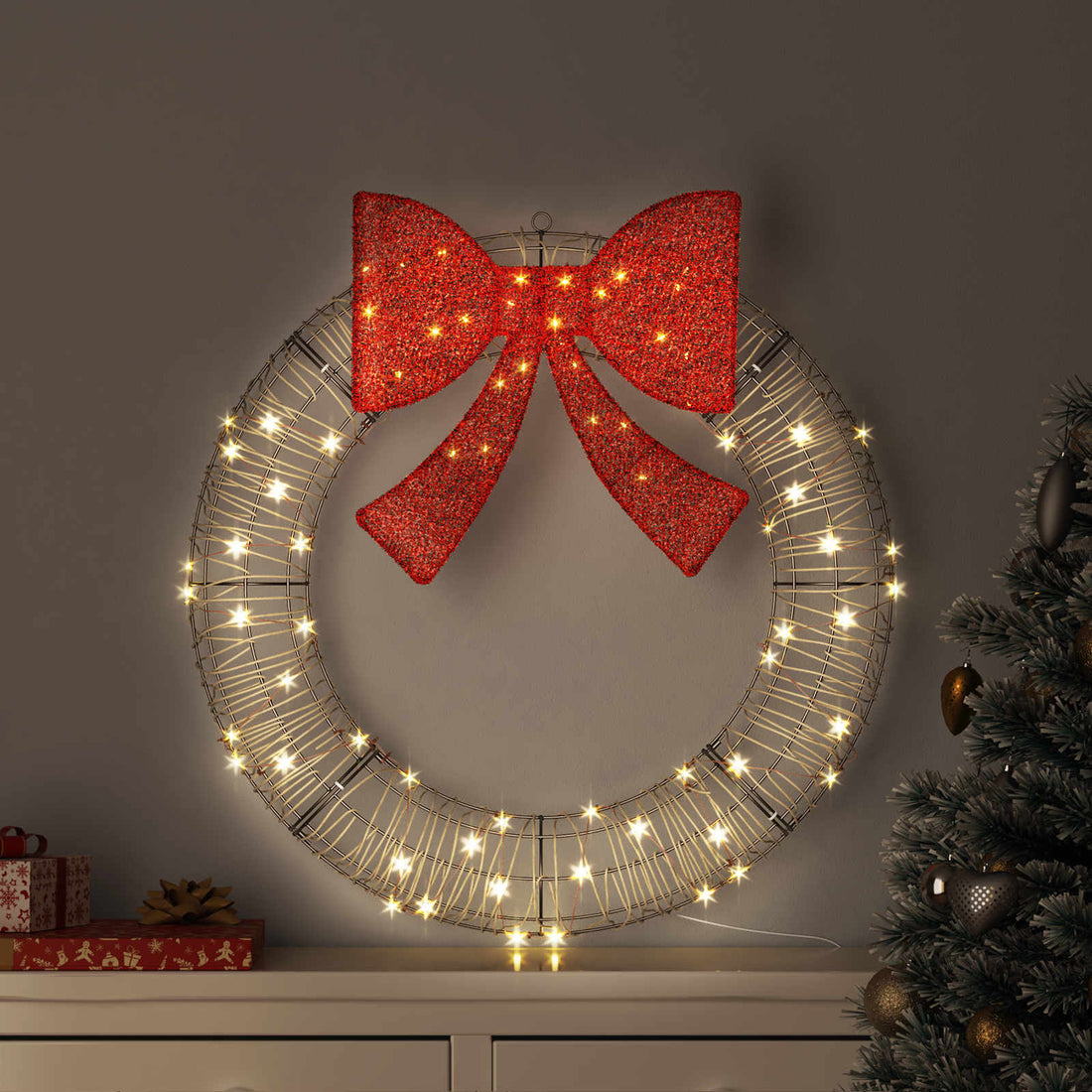vidaXL Corona cálido 90 x 90 x 9 cm Ratán 80 LED