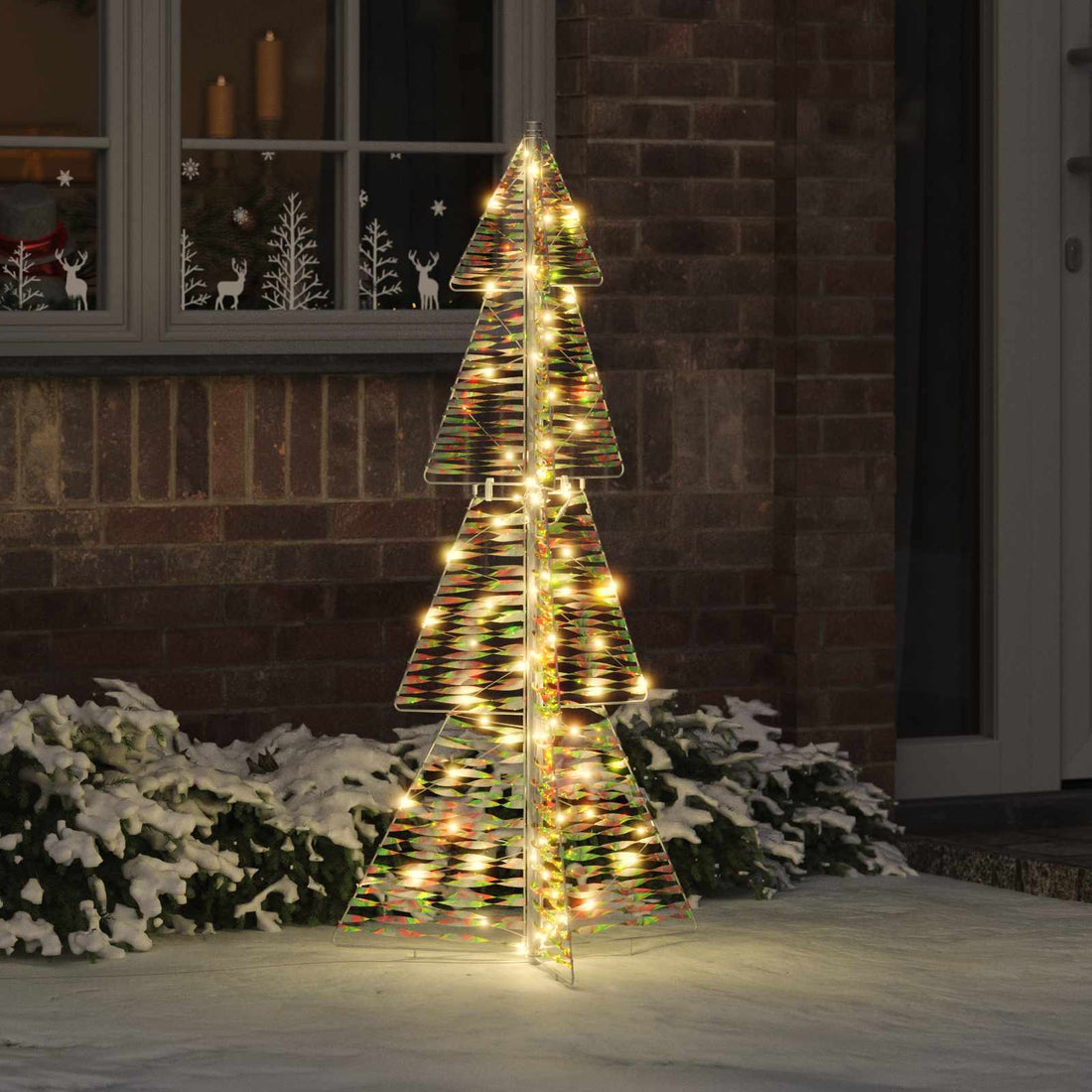 vidaXL Árbol de Navidad 100 LED Blanco Cálido 120 cm PET