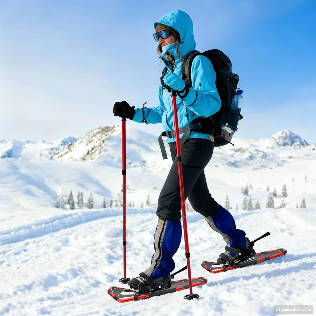 vidaXL Raquetas de nieve 3 en 1 con bastones de senderismo