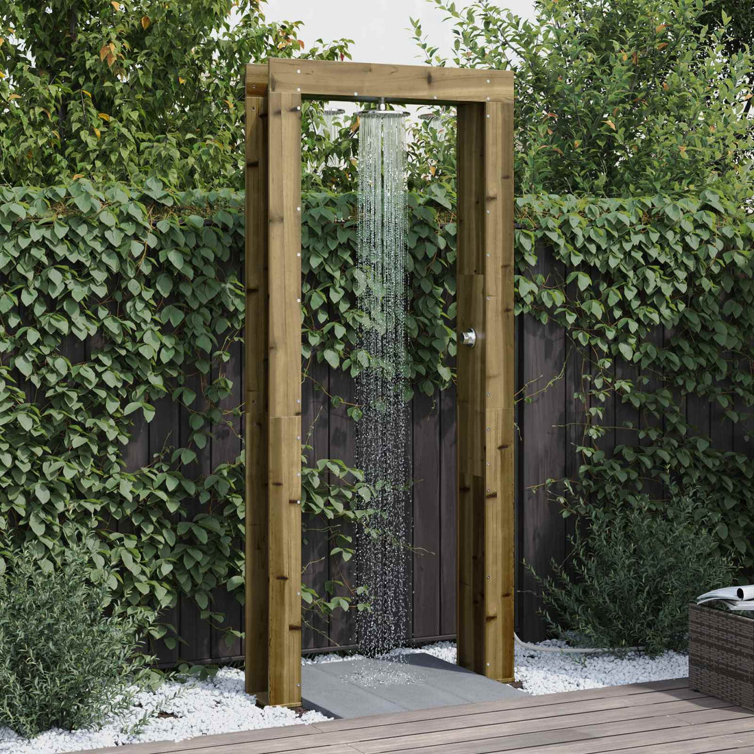 vidaXL Ducha exterior 226 cm Natural