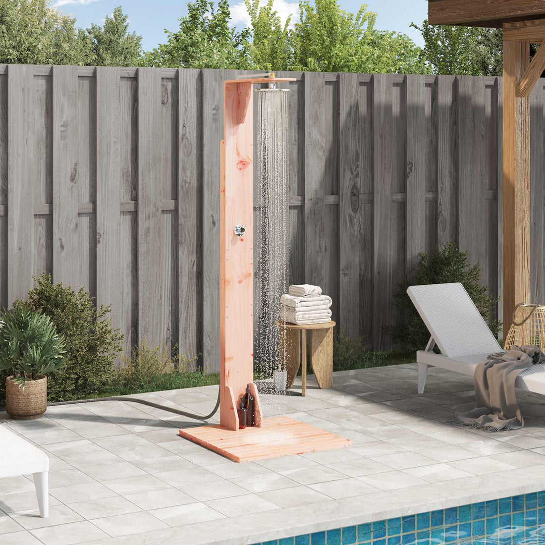 vidaXL Ducha exterior 214,5 cm Natural