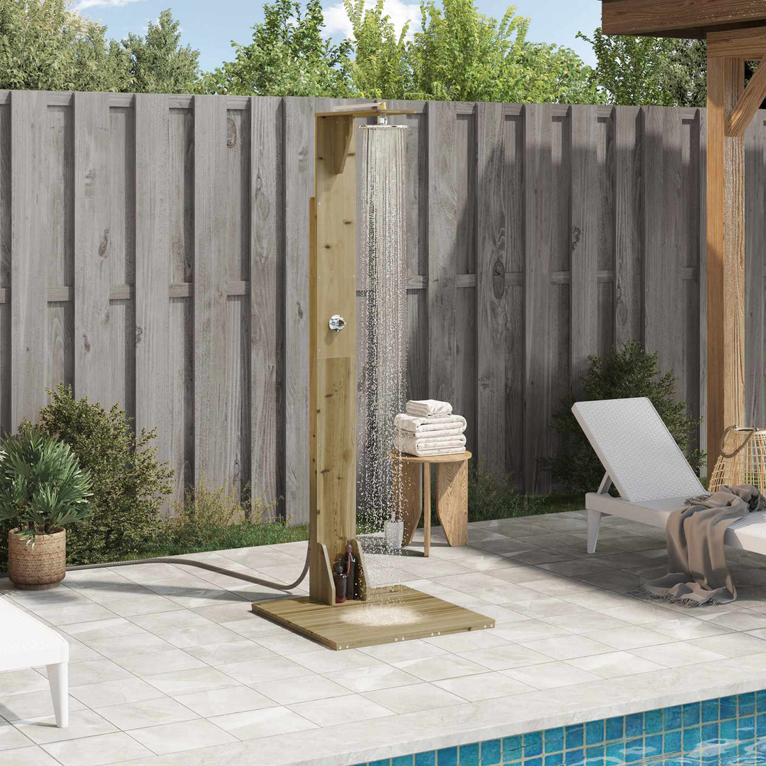 vidaXL Ducha exterior 214,5 cm Natural