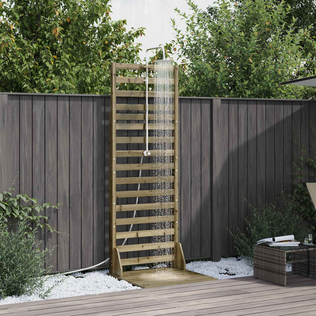vidaXL Ducha exterior 225 cm Natural