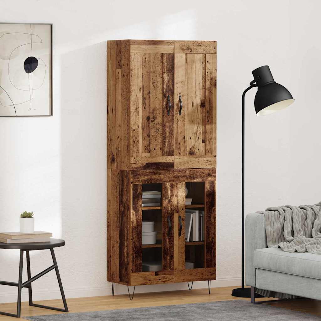 vidaXL Aparador alto Madera envejecida 69,5 x 34 x 180 cm