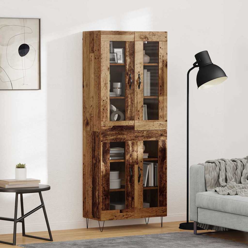 vidaXL Aparador alto Madera envejecida 69,5 x 34 x 90 cm