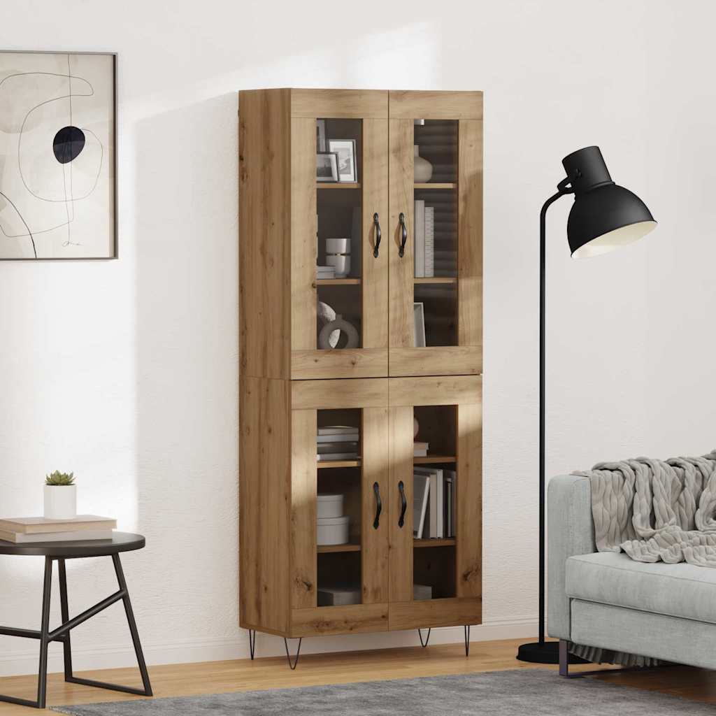 vidaXL Aparador alto Roble artisan 69,5 x 34 x 90 cm