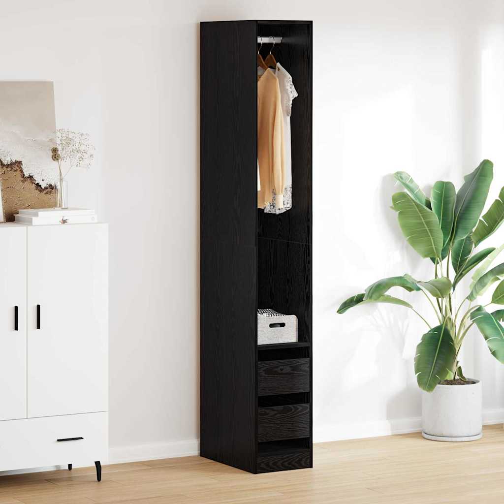 vidaXL Armario Roble Negro 50 x 30 x 200 cm Madera de ingeniería