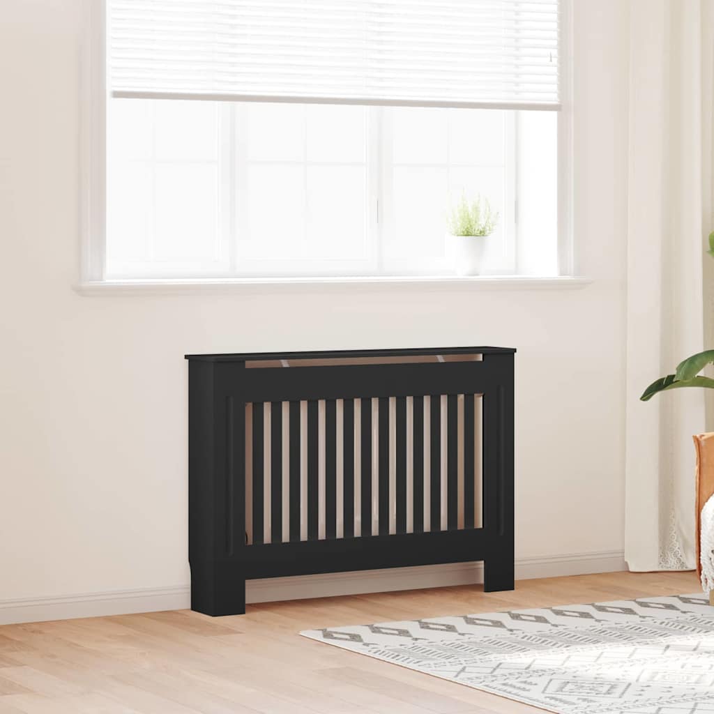 vidaXL Cubierta de Radiador 2 uds. Negro 112 x 19 x 81,5 cm