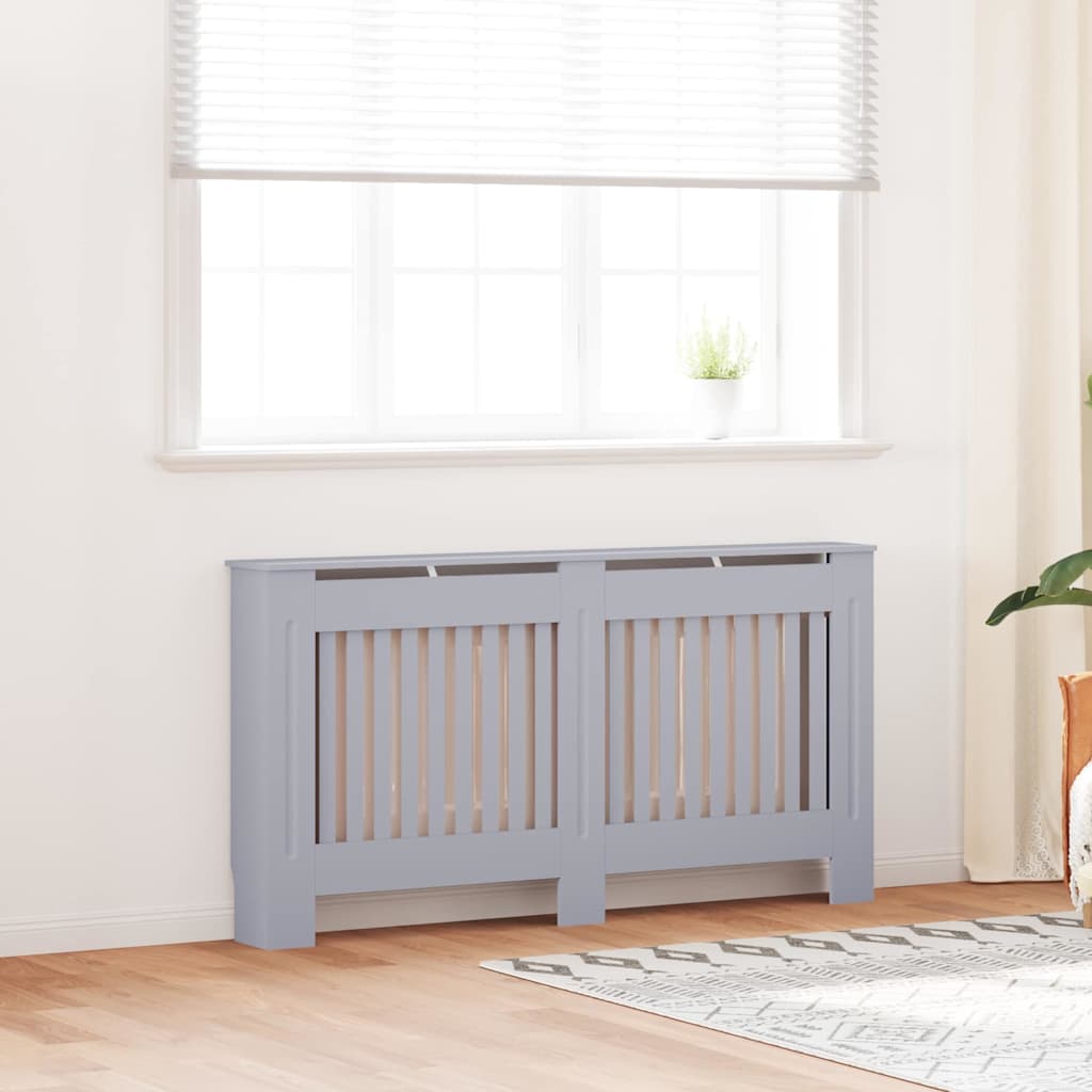 vidaXL Cubierta de Radiador 2 uds. Gris 152 x 19 x 81,5 cm