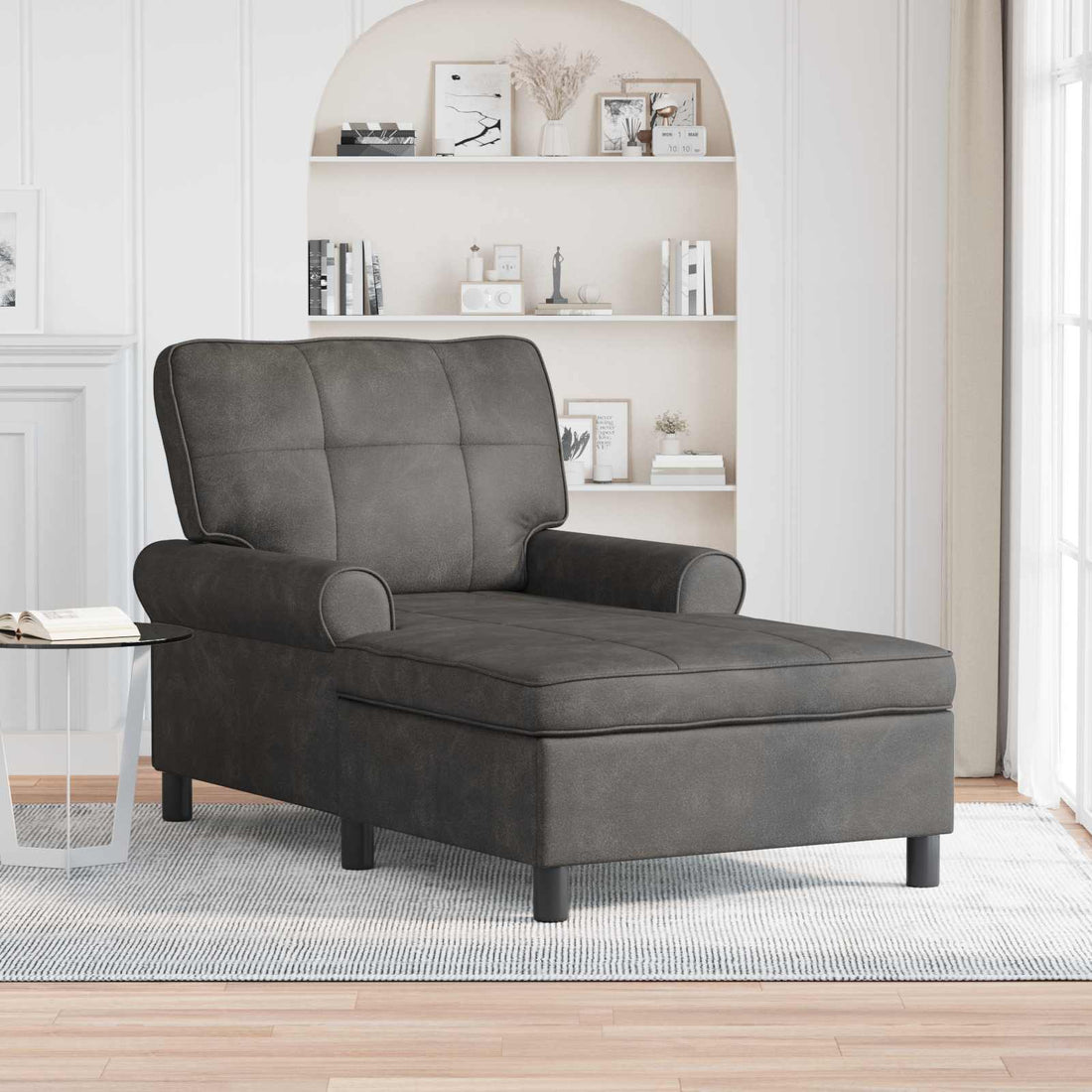 vidaXL Sillón reclinable Negro Cuero sintético 91 x 157 x 91 cm