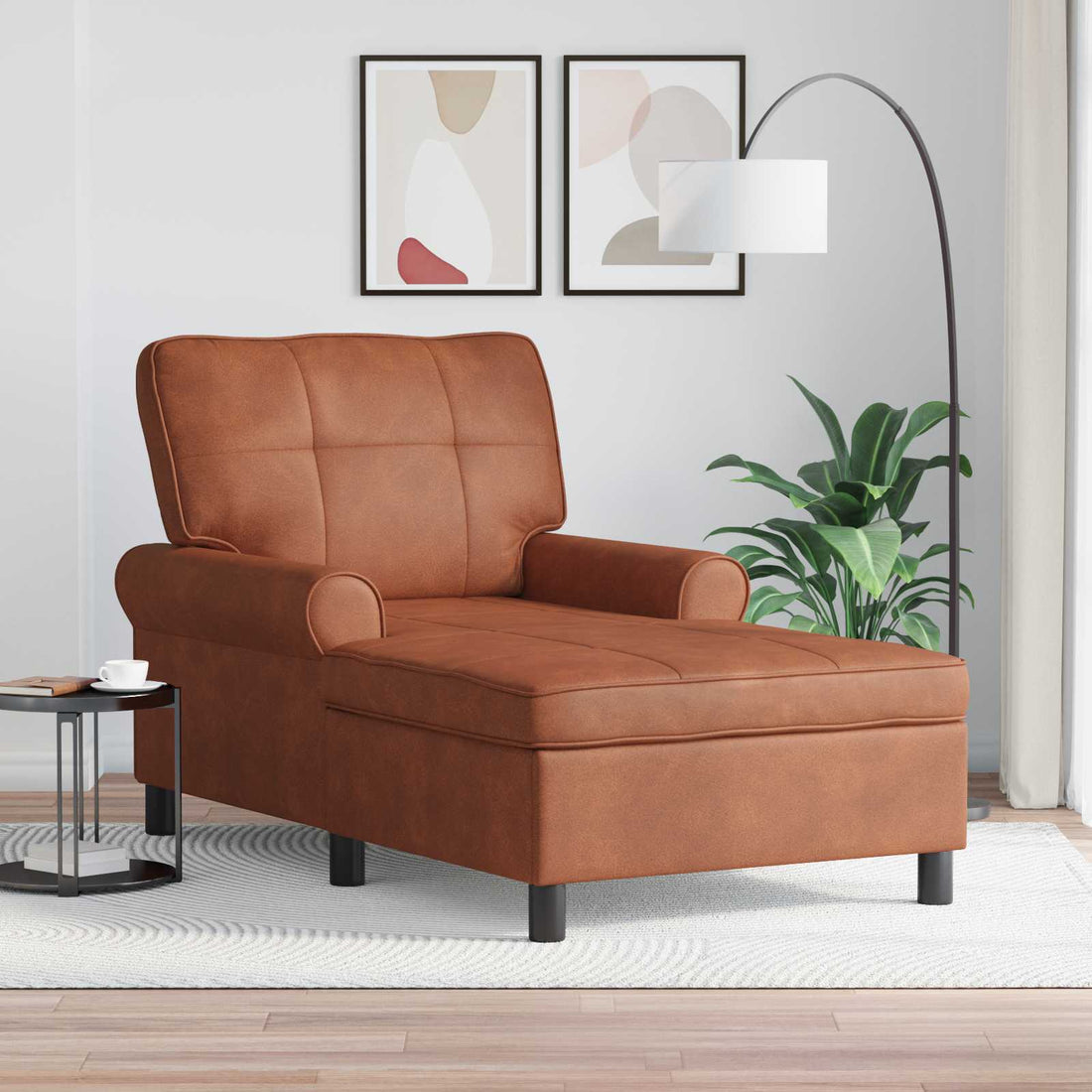 vidaXL Sillón reclinable Marrón Cuero sintético 91 x 157 x 91 cm