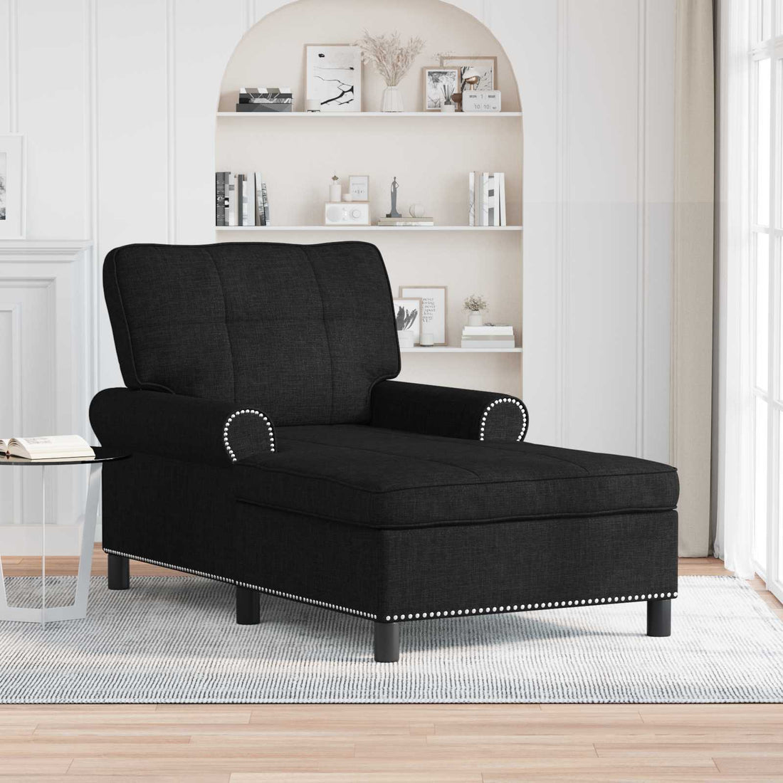 vidaXL Sillón reclinable Negro tela 91 x 157 x 91 cm