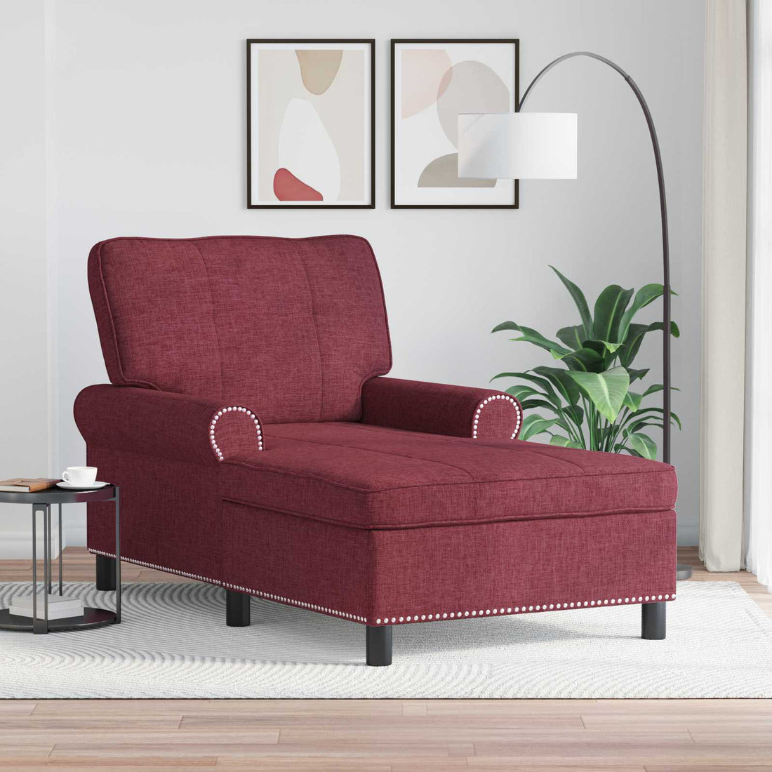 vidaXL Sillón reclinable Rojo vino tela 91 x 157 x 91 cm