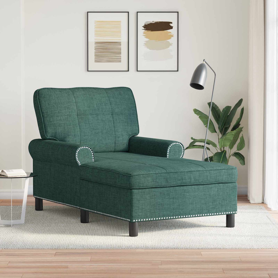 vidaXL Sillón reclinable Verde oscuro tela 91 x 157 x 91 cm