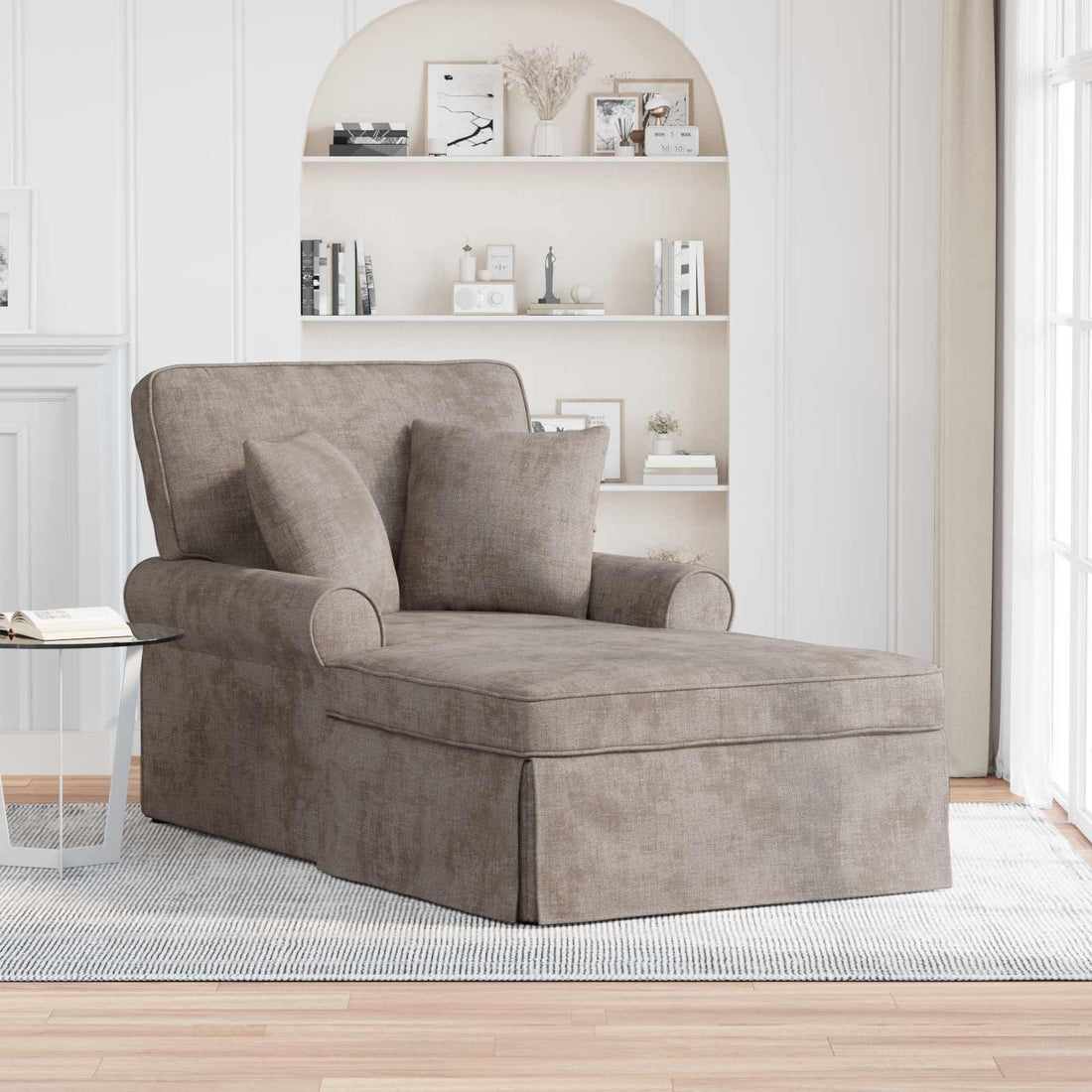 vidaXL Chaise Lounge con Falda con cojín Arena 157 x 91 x 91 cm ARES