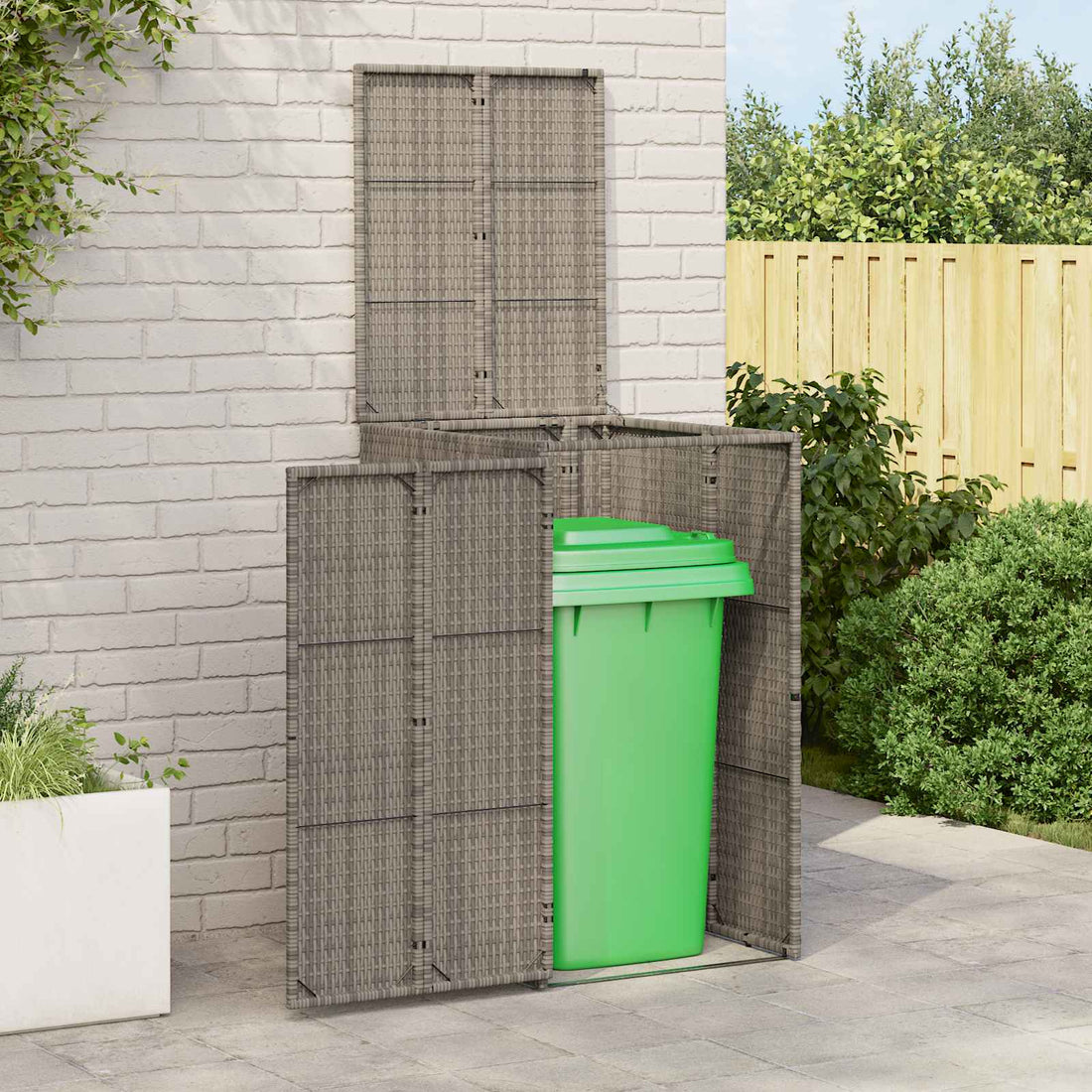 vidaXL Caja de Basura Caja Gris 65 x 80 x 115 cm Polietileno