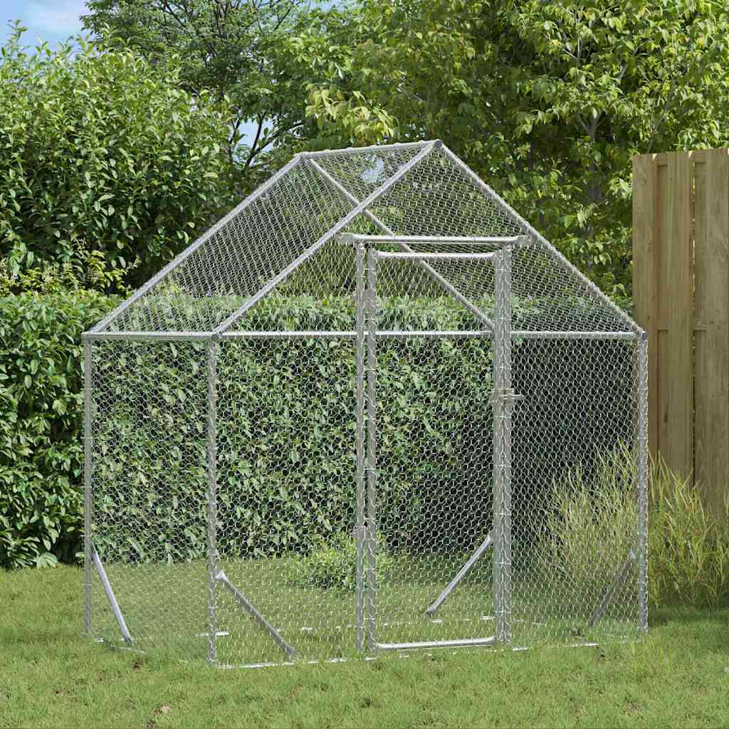 vidaXL Jaula para pollos Plateado 170 x 100 x 177 cm Acero Galvanizado