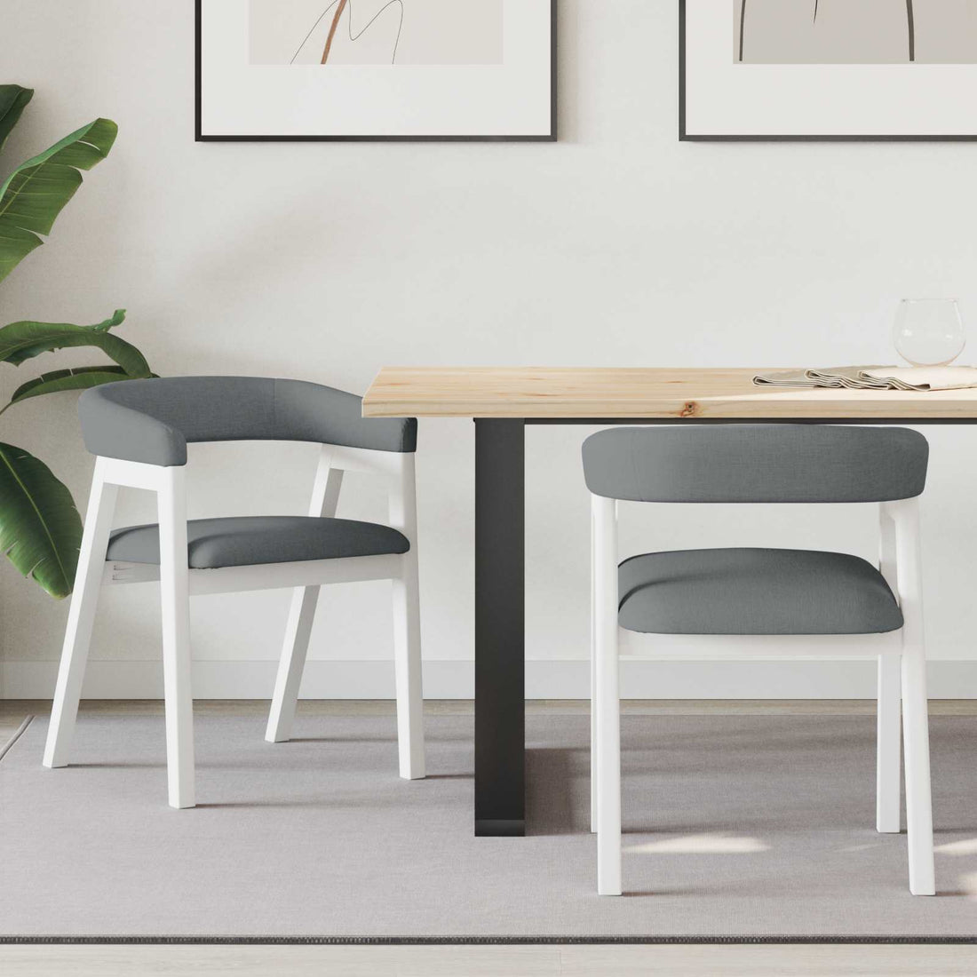 vidaXL Sillas de comedor 2 uds. Madera de Caucho Sólido