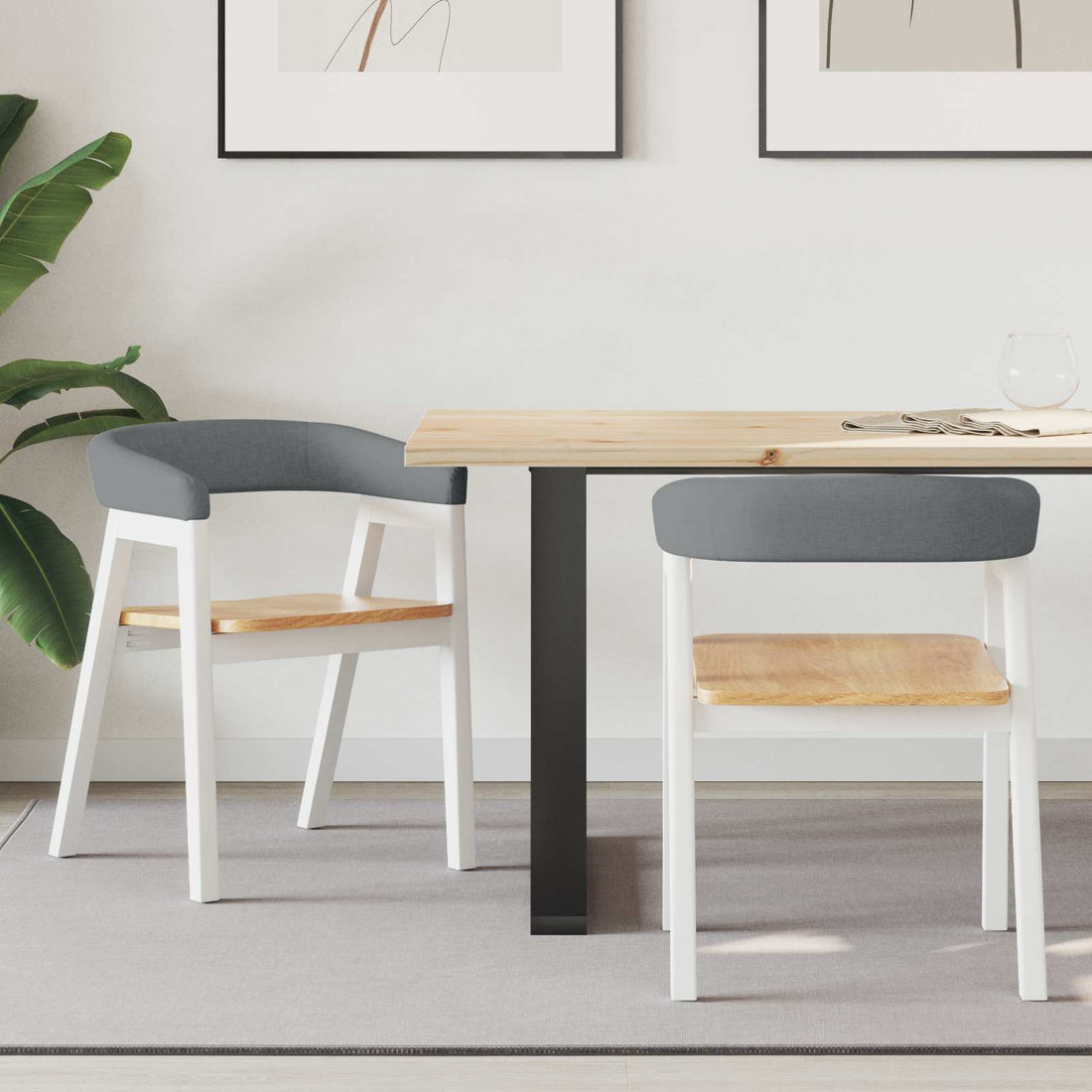 vidaXL Sillas de comedor 2 uds. Madera de Caucho Sólido