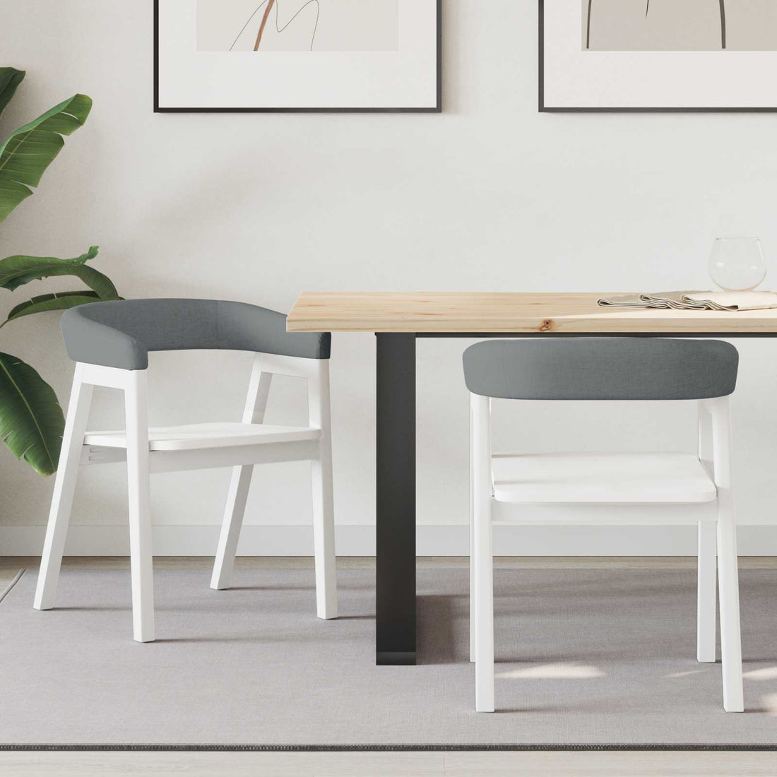 vidaXL Sillas de comedor 2 uds. Madera de Caucho Sólido