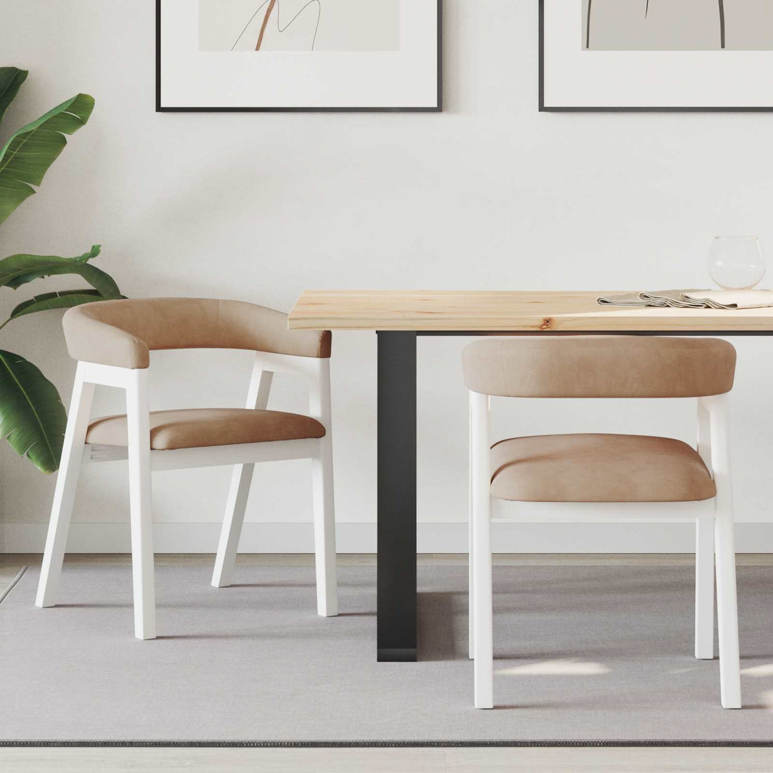 vidaXL Sillas de comedor 2 uds. Madera de Caucho Sólido