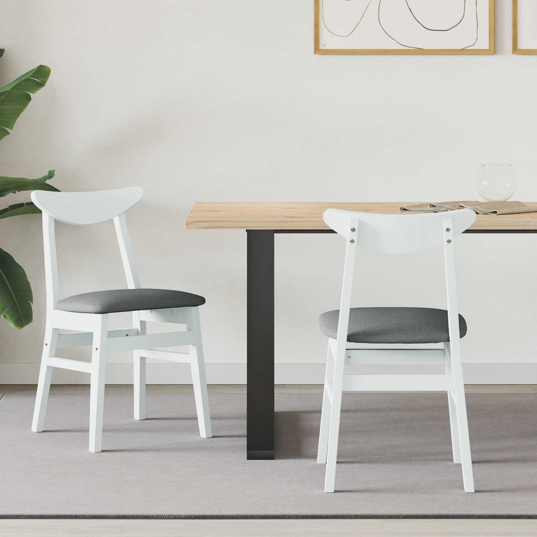 vidaXL Sillas de comedor 2 uds. Madera de Caucho Sólido