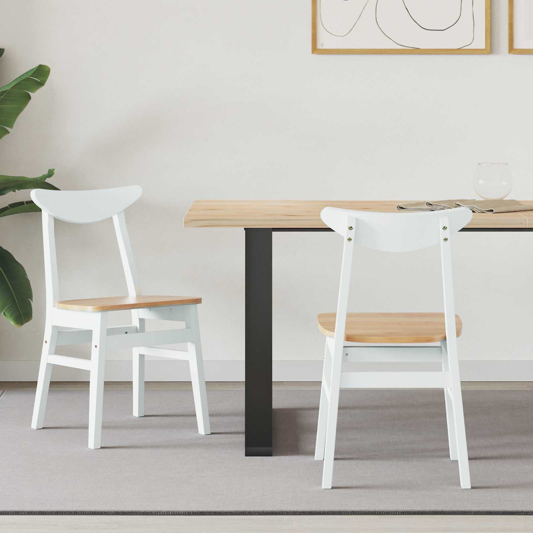 vidaXL Sillas de comedor 2 uds. Madera de Caucho Sólido