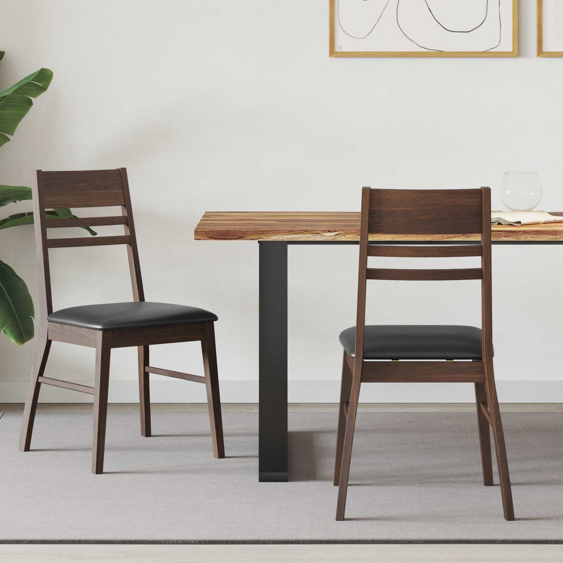 vidaXL Sillas de comedor 2 uds. Madera de Caucho Sólido Marrón Claro
