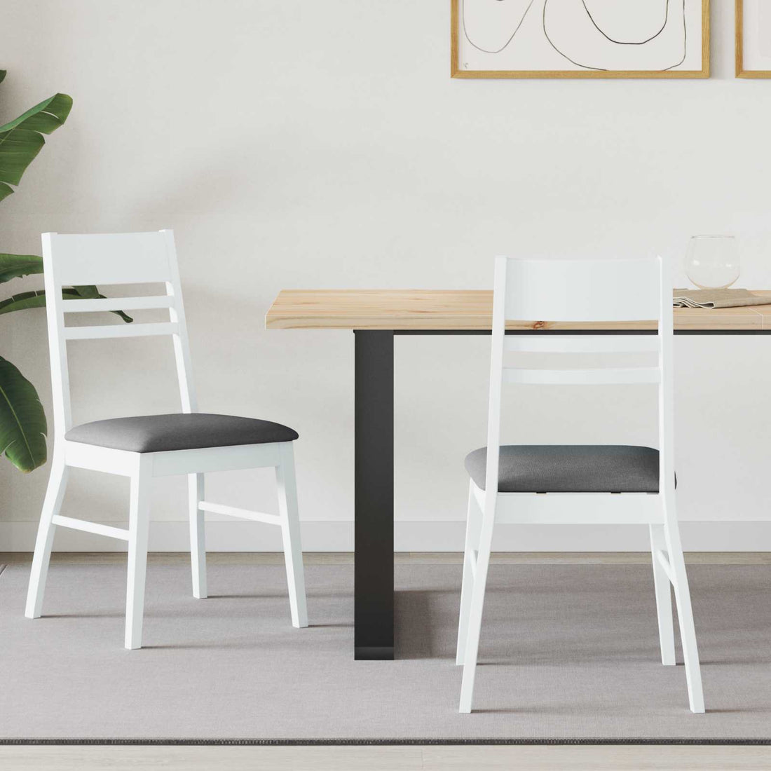 vidaXL Sillas de comedor 2 uds. Madera de Caucho Sólido