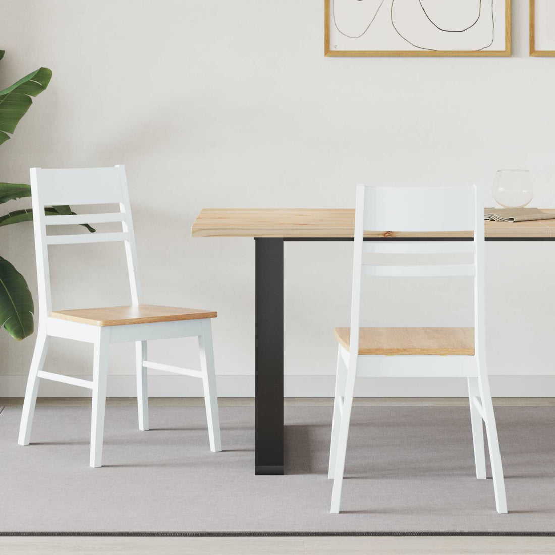 vidaXL Sillas de comedor 2 uds. Madera de Caucho Sólido