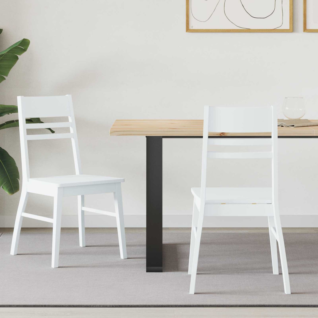 vidaXL Sillas de comedor 2 uds. Madera de Caucho Sólido