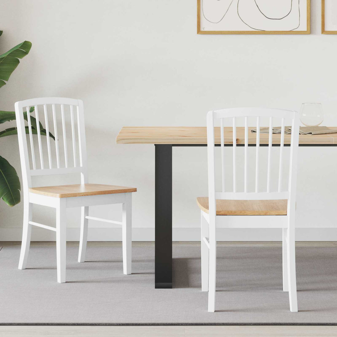 vidaXL Sillas de comedor 2 uds. Madera de Caucho Sólido