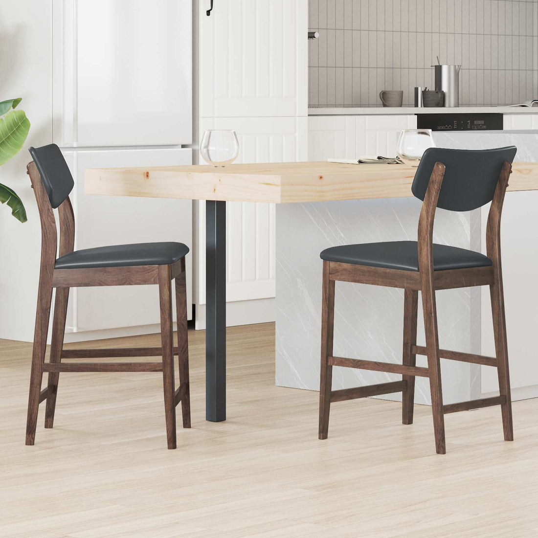 vidaXL Sillas de comedor 2 uds. Madera de Caucho Sólido Marrón Claro